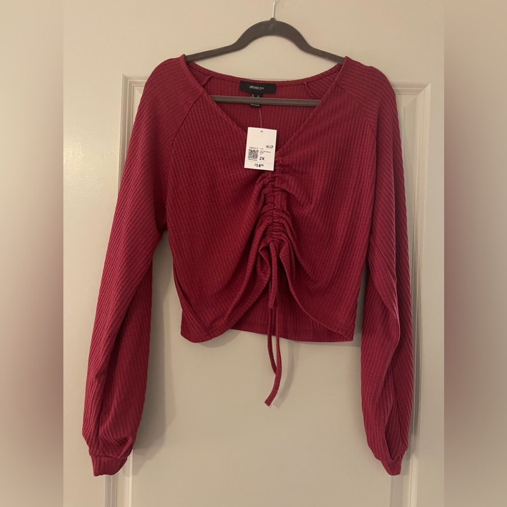 Forever 21 cropped waffle knit top